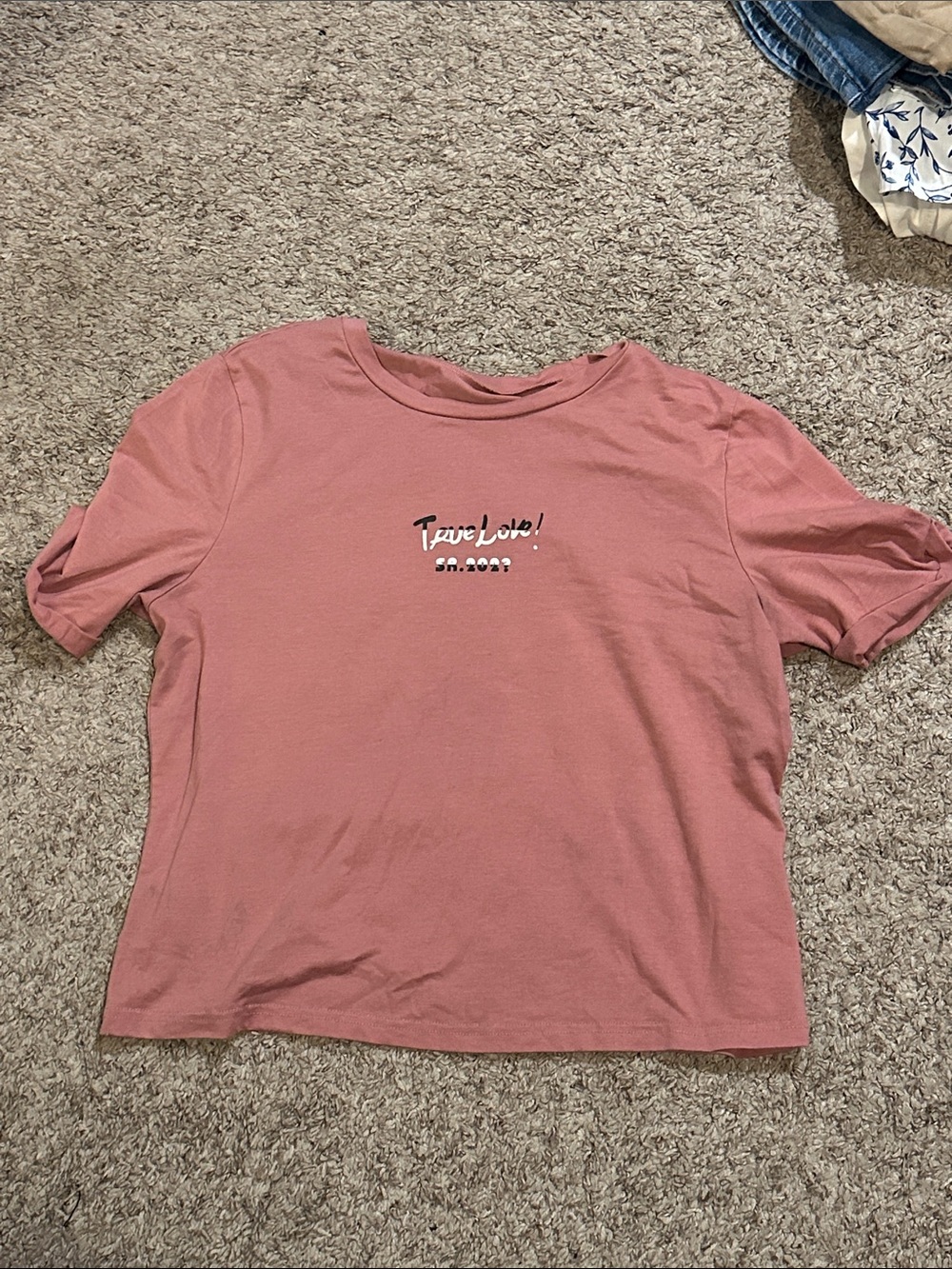 Casual Rose Pink Graphic Tee - Unbranded